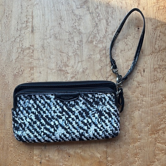 Coach Handbags - Coach  Black and White Wristlet